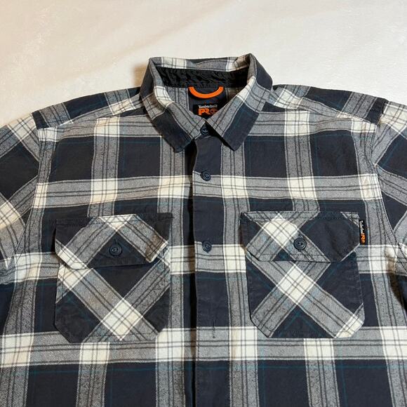 Timberland Pro Men's Plaid Flannel Button Up Shirt Size Medium Workwear Casual - Picture 5 of 10
